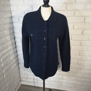 Penmans Ladies Size Medium Navy Made in Hong Kong 100% New Wool Shirt Jacket